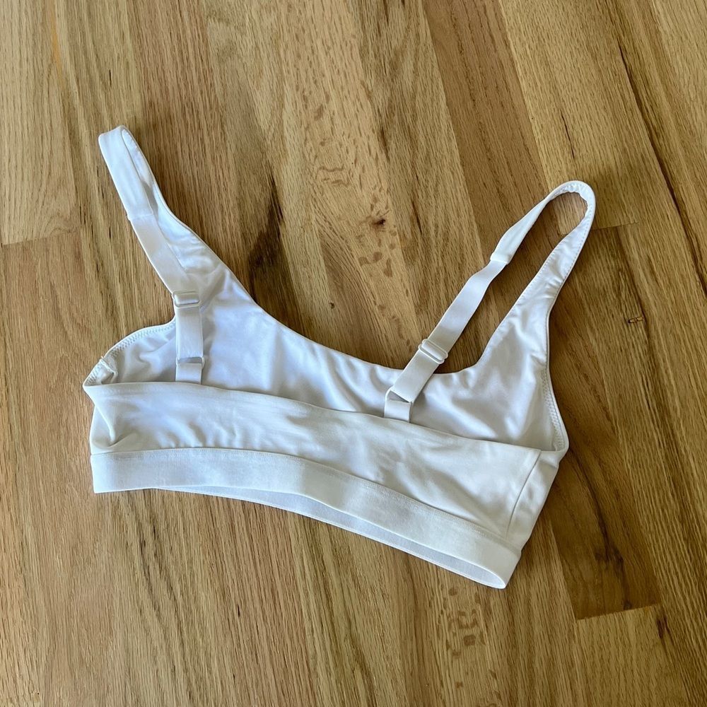 Misguided high waisted white bikini bottoms strappy square neck top small summer - Picture 4 of 6